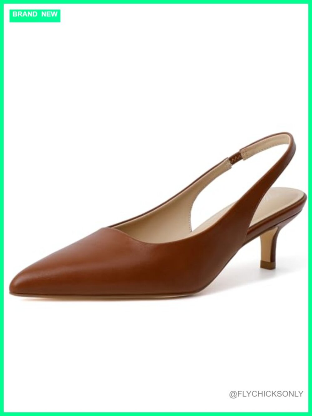 Kitten Heels Closed Pointed Toe Slingback Low Heeled Pumps